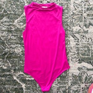 Hot Pink Sleeveless Bodysuit